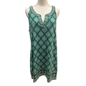 alhambra embroidered trim knit dress Magnolia Grace | Dresses | Elegant Green Patterned Sleeveless Dress